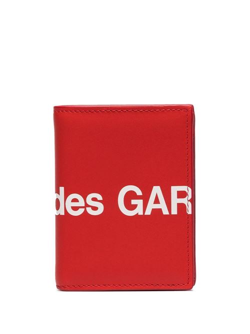 design bifold in pelle rossa stampa del logo sul davanti Comme des Garcons | SA0641HL2